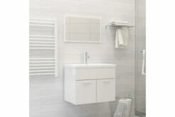 Badeværelsesmøbelsæt 2 Dele Spånplade Hvid Højglans -TRADEMAX Salg badevaerelsesmoebelsaet 2 dele spaanplade hvid hoejglans hvid 2478818 1