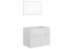 Badeværelsesmøbelsæt 2 Dele Spånplade Hvid Højglans -TRADEMAX Salg badevaerelsesmoebelsaet 2 dele spaanplade hvid hoejglans hvid 2479355