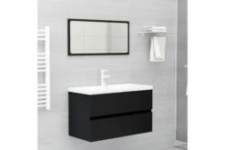 Badeværelsesmøbelsæt 2 Dele Spånplade Sort -TRADEMAX Salg badevaerelsesmoebelsaet 2 dele spaanplade sort sort 2489810 1