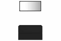 Badeværelsesmøbelsæt 2 Dele Spånplade Sort