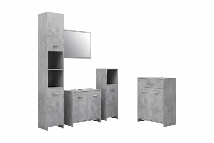 Badeværelsesmøbelsæt 4 Dele Betongrå 20 Badeværelsesmøbelsæt 4 Dele Betongrå - Billede 18
