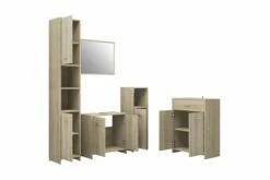 Badeværelsesmøbelsæt 4 Dele Sonoma-eg