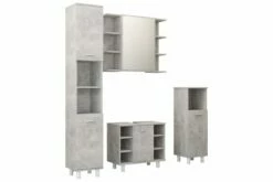 Badeværelsesmøbelsæt 4 Dele Spånplade Betongrå -TRADEMAX Salg badevaerelsesmoebelsaet 4 dele spaanplade betongraa graa 2301374