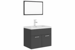 Badeværelsesmøbelsæt Spånplade Grå -TRADEMAX Salg badevaerelsesmoebelsaet spaanplade graa graa 2890100