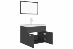 Badeværelsesmøbelsæt Spånplade Grå -TRADEMAX Salg badevaerelsesmoebelsaet spaanplade graa graa 2895314 1