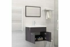 Badeværelsesmøbelsæt Spånplade Grå Højglans