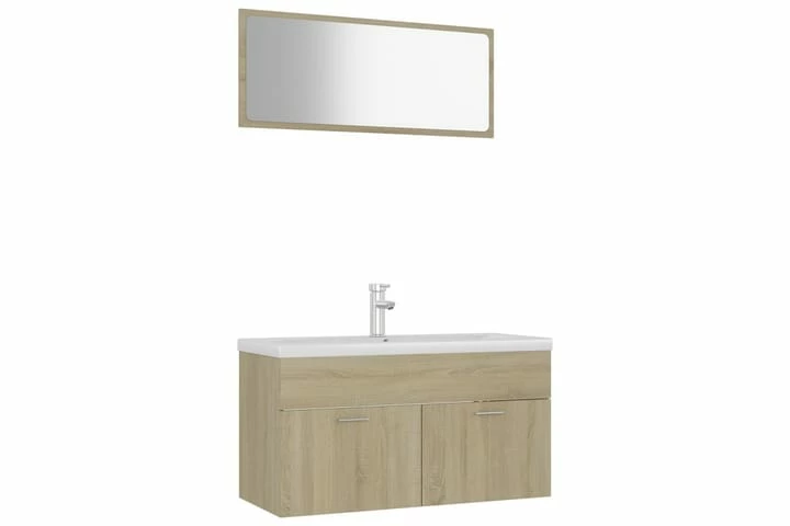 Badeværelsesmøbelsæt Spånplader Sonoma-eg 21 Badeværelsesmøbelsæt Spånplader Sonoma-eg - Billede 19