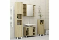 Badeværelsesskab 30x30x179 Cm Spånplade Sonoma-eg