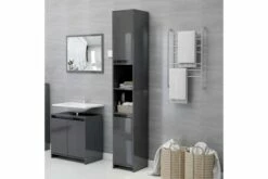 Badeværelsesskab 30X30X183,5 Cm Spånplade Grå Højglans -TRADEMAX Salg badevaerelsesskab 30x30x1835 cm spaanplade graa hoejglans graa 3392987 1