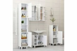 Badeværelsesskab 30x30x95 Cm Spånplade Hvid