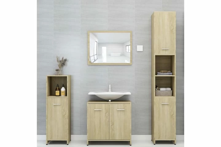 Badeværelsesskab 30X30X95 Cm Spånplade Sonoma-Eg 17 Badeværelsesskab 30X30X95 Cm Spånplade Sonoma-Eg - Billede 15