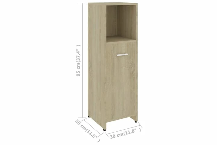 Badeværelsesskab 30X30X95 Cm Spånplade Sonoma-Eg 8 Badeværelsesskab 30X30X95 Cm Spånplade Sonoma-Eg - Billede 6