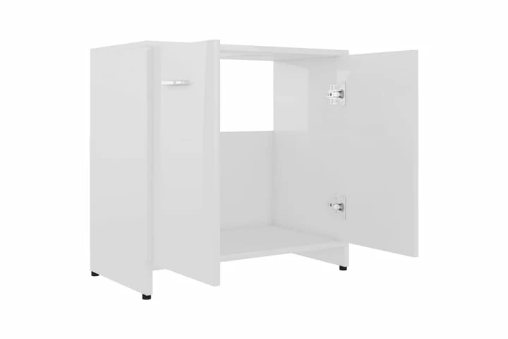 Badeværelsesskab 60X33X58 Cm Spånplade Hvid Højglans 8 Badeværelsesskab 60X33X58 Cm Spånplade Hvid Højglans - Billede 6