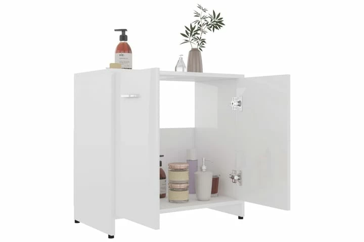Badeværelsesskab 60X33X58 Cm Spånplade Hvid Højglans 15 Badeværelsesskab 60X33X58 Cm Spånplade Hvid Højglans - Billede 13