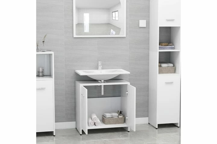 Badeværelsesskab 60X33X58 Cm Spånplade Hvid 16 Badeværelsesskab 60X33X58 Cm Spånplade Hvid - Billede 14