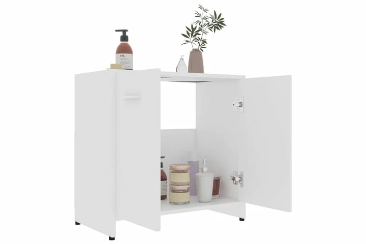 Badeværelsesskab 60X33X58 Cm Spånplade Hvid 17 Badeværelsesskab 60X33X58 Cm Spånplade Hvid - Billede 15