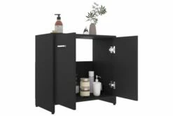 Badeværelsesskab 60X33X58 Cm Spånplade Sort 39 Badeværelsesskab 60X33X58 Cm Spånplade Sort -TRADEMAX Salg badevaerelsesskab 60x33x58 cm spaanplade sort sort 3397017 1