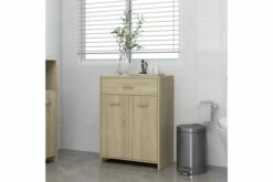 Badeværelsesskab 60x33x80 Cm Spånplade Sonoma-eg