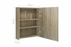 Badeværelsesskab M. Spejl LED 50x14x60 Cm Egetræsfarvet -TRADEMAX Salg badevaerelsesskab m spejl led 50x14x60 cm egetraesfarvet brun 2903998