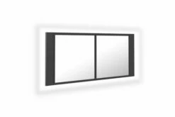 Badeværelsesskab M. Spejl + LED-lys 100x12x45 Cm Grå -TRADEMAX Salg badevaerelsesskab m spejl led lys 100x12x45 cm graa graa 2891417 1