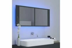 Badeværelsesskab M. Spejl + LED-lys 100x12x45 Cm Grå -TRADEMAX Salg badevaerelsesskab m spejl led lys 100x12x45 cm graa graa 2899346 1