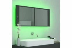 Badeværelsesskab M. Spejl + LED-lys 100x12x45 Cm Grå -TRADEMAX Salg badevaerelsesskab m spejl led lys 100x12x45 cm graa graa 2899347
