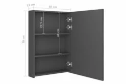 Badeværelsesskab M. Spejl + LED-lys 50x13x70 Cm Grå -TRADEMAX Salg badevaerelsesskab m spejl led lys 50x13x70 cm graa graa 2901113 1