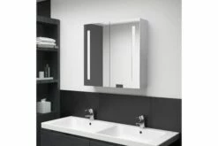 Badeværelsesskab M. Spejl LED-lys 62x14x60 Cm Betongrå -TRADEMAX Salg badevaerelsesskab m spejl led lys 62x14x60 cm betongraa 2928809