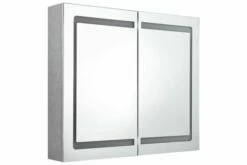 Badeværelsesskab M. Spejl + LED-lys 80x12x68 Cm Betongrå -TRADEMAX Salg badevaerelsesskab m spejl led lys 80x12x68 cm betongraa graa 2893016 1