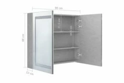 Badeværelsesskab M. Spejl + LED-lys 80x12x68 Cm Betongrå -TRADEMAX Salg badevaerelsesskab m spejl led lys 80x12x68 cm betongraa graa 2901196