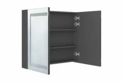 Badeværelsesskab M. Spejl + LED-lys 80x12x68 Cm Grå -TRADEMAX Salg badevaerelsesskab m spejl led lys 80x12x68 cm graa graa 2897620 1