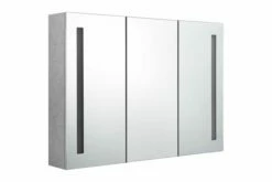 Badeværelsesskab M. Spejl + LED-lys 89x14x62 Cm Betongrå -TRADEMAX Salg badevaerelsesskab m spejl led lys 89x14x62 cm betongraa 2888590 1