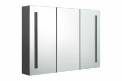 Badeværelsesskab M. Spejl + LED-lys 89x14x62 Cm Grå -TRADEMAX Salg badevaerelsesskab m spejl led lys 89x14x62 cm graa graa 2889037 1