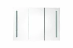 Badeværelsesskab M. Spejl + LED-lys 89x14x62 Cm Grå -TRADEMAX Salg badevaerelsesskab m spejl led lys 89x14x62 cm graa graa 2893027