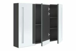 Badeværelsesskab M. Spejl + LED-lys 89x14x62 Cm Grå -TRADEMAX Salg badevaerelsesskab m spejl led lys 89x14x62 cm graa graa 2894741 1