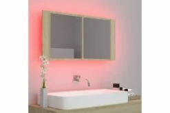 Badeværelsesskab M. Spejl + LED-lys 90x12x45 Cm Sonoma-eg -TRADEMAX Salg badevaerelsesskab m spejl led lys 90x12x45 cm sonoma eg brun 2898963 1
