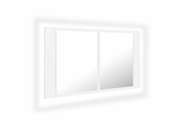 Badeværelsesskab M. Spejl Og LED-lys 80x12x45 Cm Hvid 8 Badeværelsesskab M. Spejl Og LED-lys 80x12x45 Cm Hvid - Billede 6