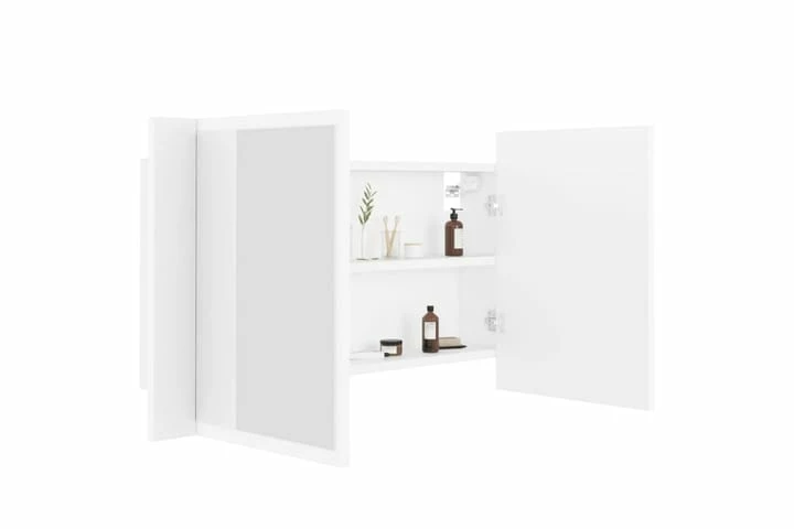 Badeværelsesskab M. Spejl Og LED-lys 80x12x45 Cm Hvid 15 Badeværelsesskab M. Spejl Og LED-lys 80x12x45 Cm Hvid - Billede 13