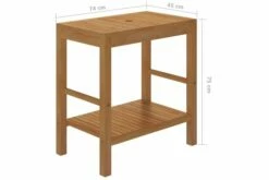 Badeværelsesskab Med Håndvask Massivt Teak Marmor Sort -TRADEMAX Salg badevaerelsesskab med haandvask massivt teak marmor sort brun 2423681