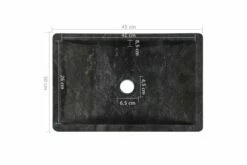 Badeværelsesskab Med Håndvask Massivt Teak Marmor Sort -TRADEMAX Salg badevaerelsesskab med haandvask massivt teak marmor sort brun 2424971