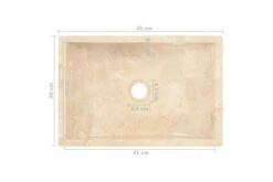 Badeværelsesskab Med Håndvaske Teak Marmor Cremefarvet -TRADEMAX Salg badevaerelsesskab med haandvaske teak marmor cremefarvet brun 2425768 1