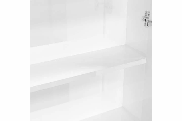 Badeværelsesskab Med Spejl 60x15x75 Cm MDF Skinnende Hvid 17 Badeværelsesskab Med Spejl 60x15x75 Cm MDF Skinnende Hvid - Billede 15