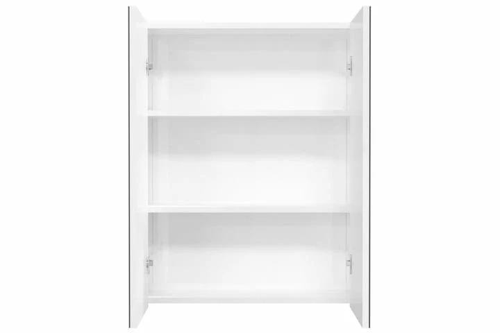 Badeværelsesskab Med Spejl 60x15x75 Cm MDF Skinnende Hvid 7 Badeværelsesskab Med Spejl 60x15x75 Cm MDF Skinnende Hvid - Billede 5