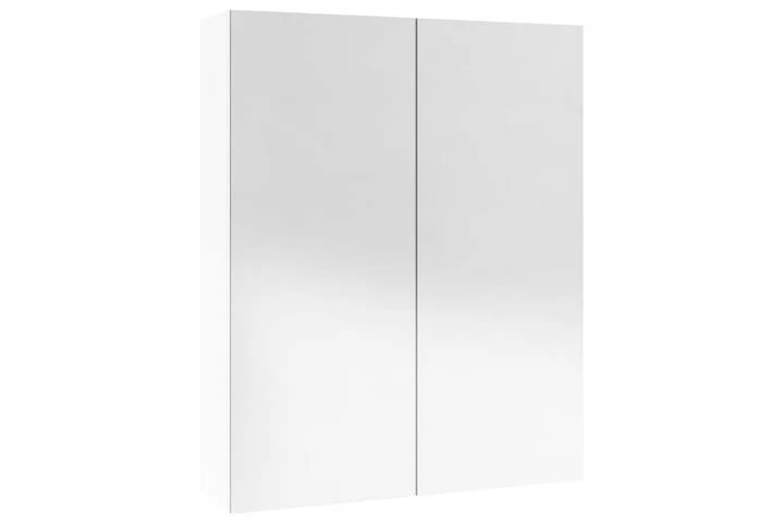 Badeværelsesskab Med Spejl 60x15x75 Cm MDF Skinnende Hvid 14 Badeværelsesskab Med Spejl 60x15x75 Cm MDF Skinnende Hvid - Billede 12