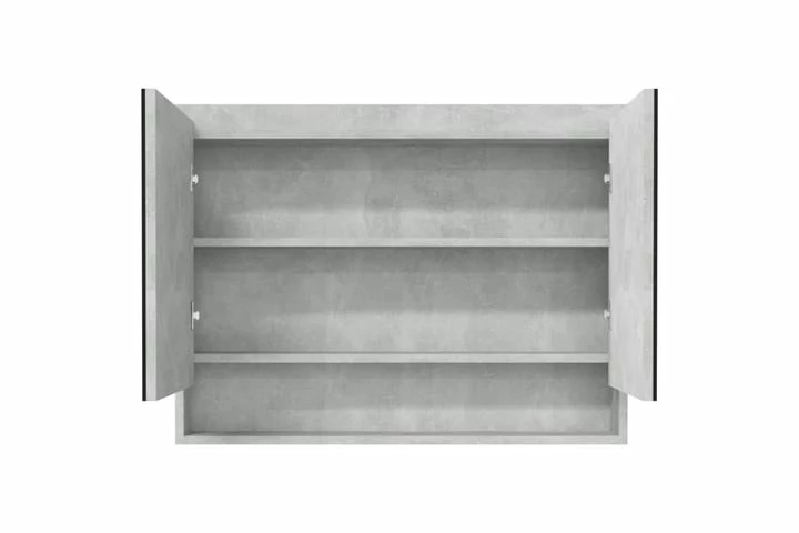 Badeværelsesskab Med Spejl 80x15x60 Cm MDF Betongrå 12 Badeværelsesskab Med Spejl 80x15x60 Cm MDF Betongrå - Billede 10