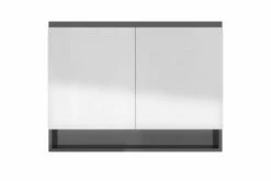 Badeværelsesskab Med Spejl 80x15x60 Cm MDF Skinnende Grå -TRADEMAX Salg badevaerelsesskab med spejl 80x15x60 cm mdf skinnende graa graa 3687367 1