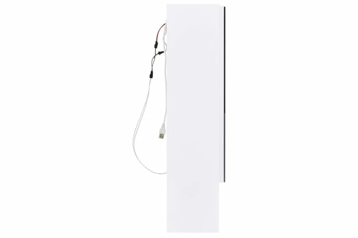 Badeværelsesskab Med Spejl Og LED 80x15x60 Cm MDF Hvid 17 Badeværelsesskab Med Spejl Og LED 80x15x60 Cm MDF Hvid - Billede 15