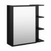 Badeværelsesskab Spejl 62,5x20,5x64 Cm Spånplade Sort -TRADEMAX Salg badevaerelsesskab spejl 625x205x64 cm spaanplade sort sort 3337666