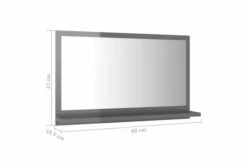 Badeværelsesspejl 60x10,5x37 Cm Spånplade Grå Højglans