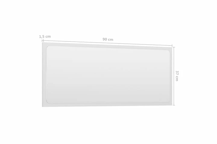 Badeværelsesspejl 90x1,5x37 Cm Spånplade Hvid Højglans 10 Badeværelsesspejl 90x1,5x37 Cm Spånplade Hvid Højglans - Billede 8